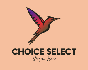 Gradient Hummingbird Flying logo design