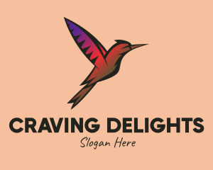 Gradient Hummingbird Flying logo design