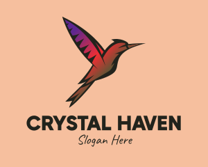 Gradient Hummingbird Flying logo design