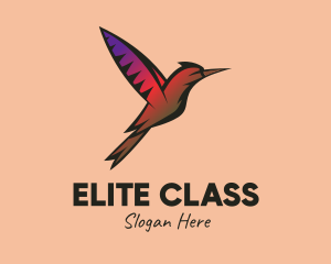 Gradient Hummingbird Flying logo design