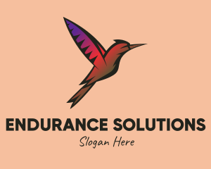 Gradient Hummingbird Flying logo design