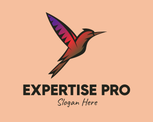 Gradient Hummingbird Flying logo design