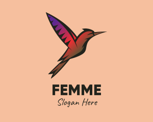 Gradient Hummingbird Flying logo design