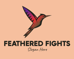 Gradient Hummingbird Flying logo design