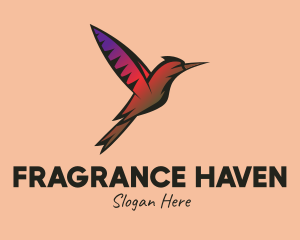 Gradient Hummingbird Flying logo design