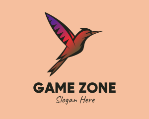 Gradient Hummingbird Flying logo design