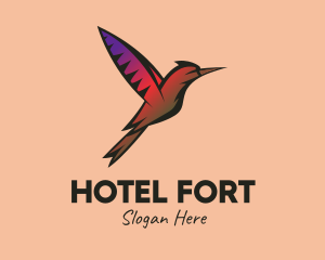 Gradient Hummingbird Flying logo design