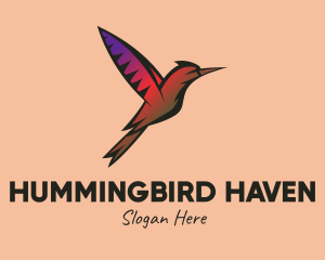 Hummingbird - Gradient Hummingbird Flying logo design