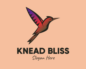 Gradient Hummingbird Flying logo design