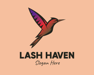 Gradient Hummingbird Flying logo design