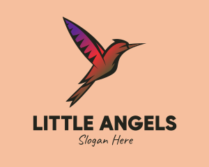 Gradient Hummingbird Flying logo design