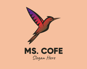 Gradient Hummingbird Flying logo design