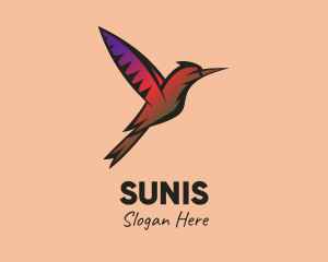 Gradient Hummingbird Flying logo design