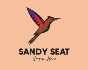 Gradient Hummingbird Flying logo design