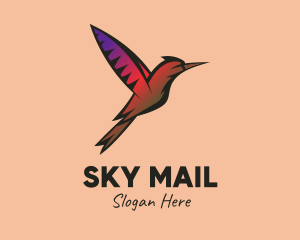 Gradient Hummingbird Flying logo design