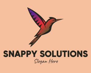 Gradient Hummingbird Flying logo design