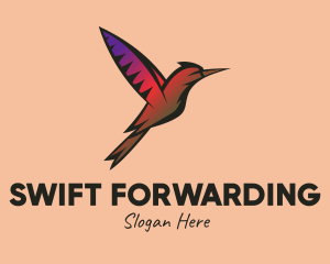 Gradient Hummingbird Flying logo design