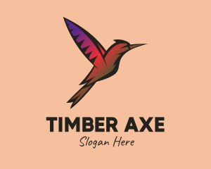 Gradient Hummingbird Flying logo design