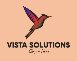 Gradient Hummingbird Flying logo design