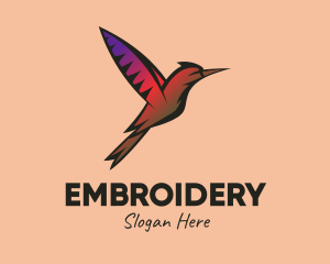 Gradient Hummingbird Flying logo design