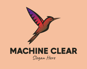 Gradient Hummingbird Flying logo design