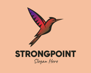 Gradient Hummingbird Flying logo design