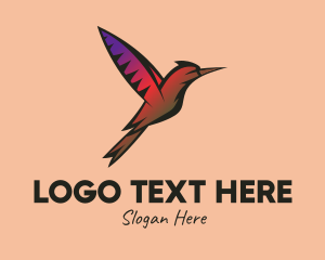 Gradient Hummingbird Flying Logo