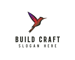 Gradient Hummingbird Flying logo design