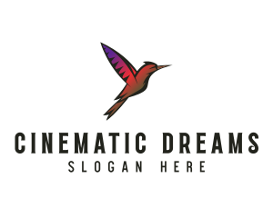 Gradient Hummingbird Flying logo design