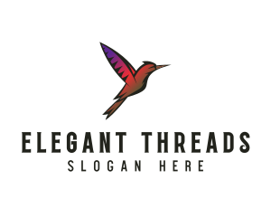 Gradient Hummingbird Flying logo design