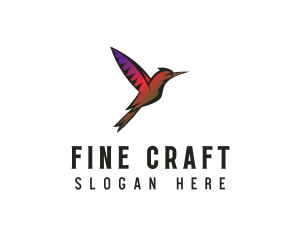 Gradient Hummingbird Flying logo design