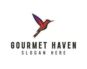 Gradient Hummingbird Flying logo design