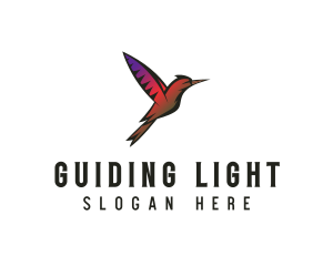 Gradient Hummingbird Flying logo design