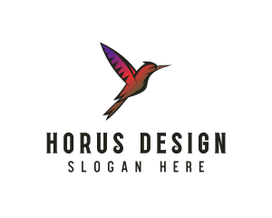 Gradient Hummingbird Flying logo design