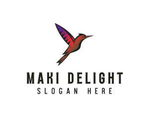 Gradient Hummingbird Flying logo design