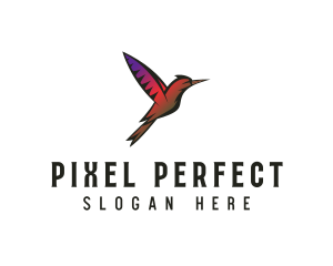 Gradient Hummingbird Flying logo design