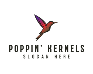 Gradient Hummingbird Flying logo design