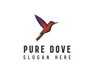 Gradient Hummingbird Flying logo design