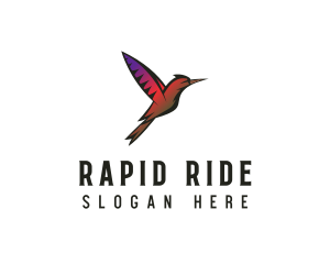 Gradient Hummingbird Flying logo design