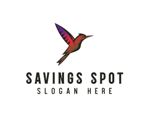 Gradient Hummingbird Flying logo design