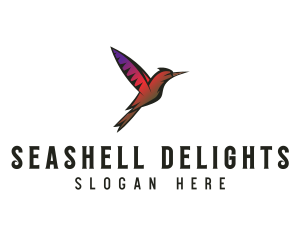 Gradient Hummingbird Flying logo design