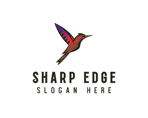 Gradient Hummingbird Flying logo design