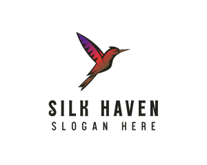 Gradient Hummingbird Flying logo design