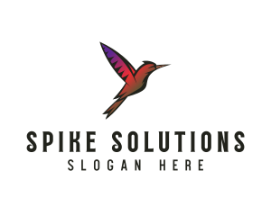 Gradient Hummingbird Flying logo design