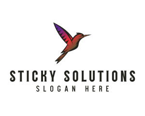 Gradient Hummingbird Flying logo design