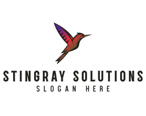 Gradient Hummingbird Flying logo design