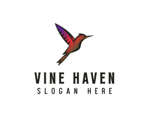 Gradient Hummingbird Flying logo design