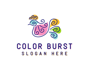 Colorful Peacock Bird logo design