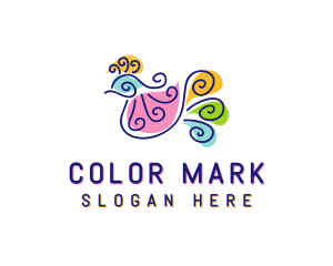 Colorful Peacock Bird logo design