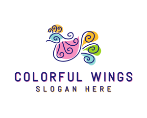 Colorful Peacock Bird logo design